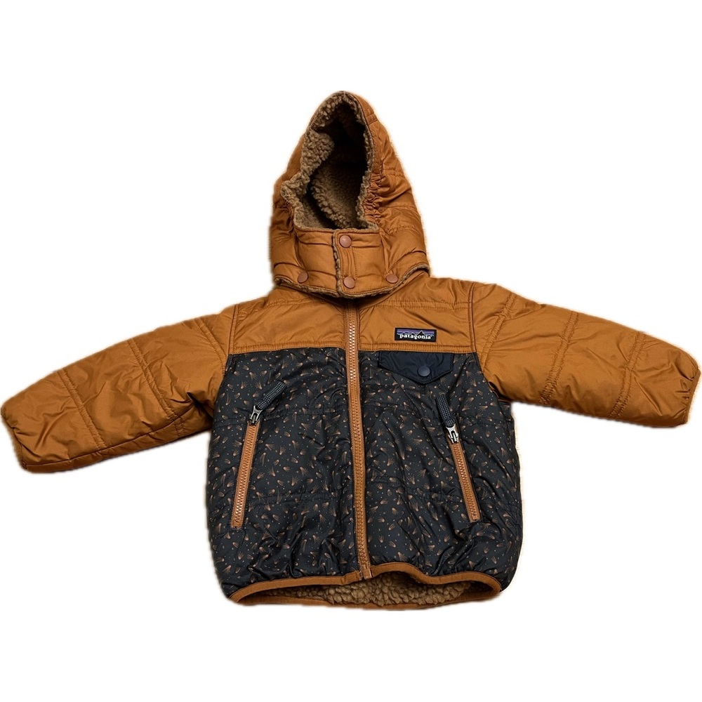 Patagonia Reversible Tribbles Hoody Jacket Toddler 12-18M Sherpa Puffer Coat